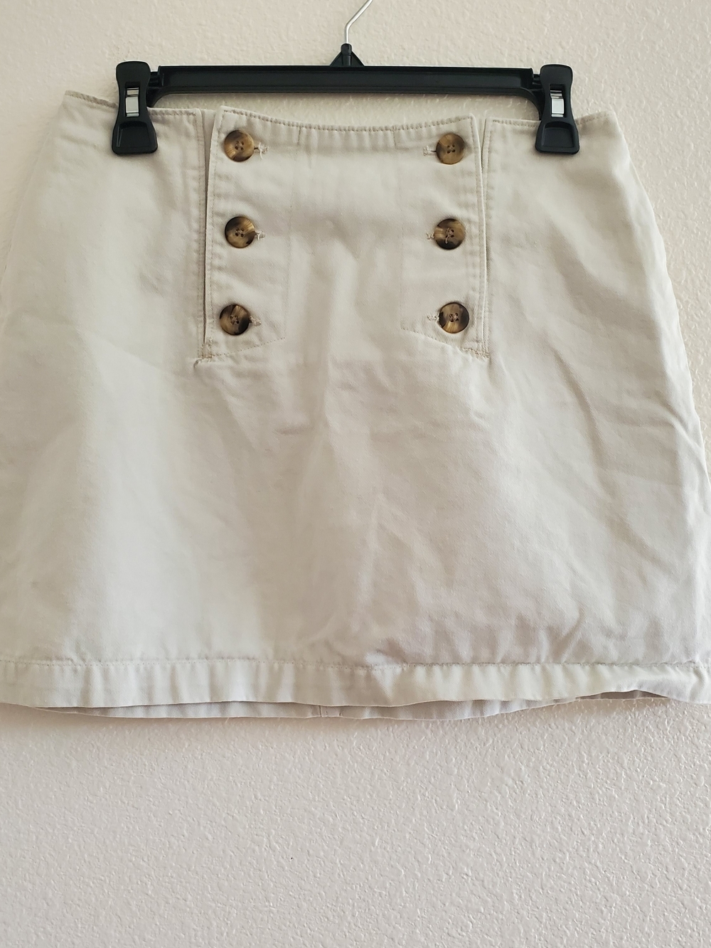 Vintage Old Navy Clothing Co. Cream Button-Front Mini Skirt Size 6